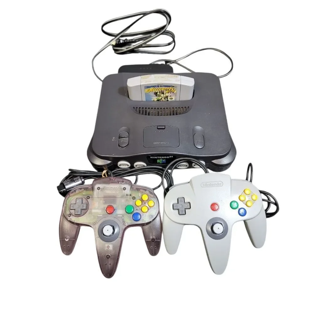 Nintendo 64 Console Bundle N64 w/ 2 OEM Controllers + Game Tested Works